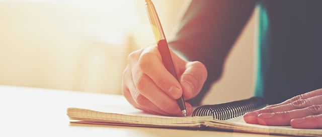 Writing in a journal